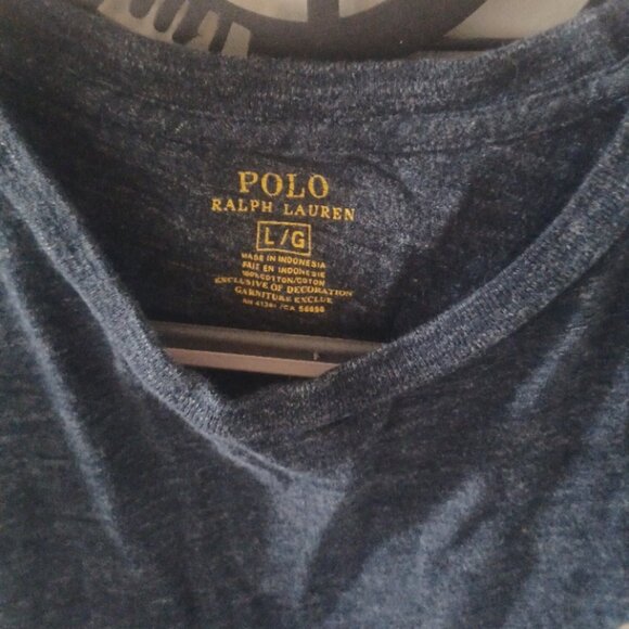 Polo Ralph Lauren Long Sleeve Cotton Crew Neck Dark Bluish Black Top L - Picture 4 of 5